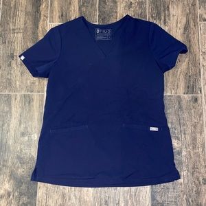 Navy blue figs scrub top